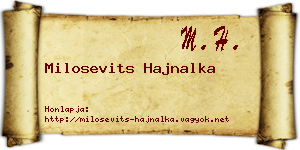 Milosevits Hajnalka névjegykártya